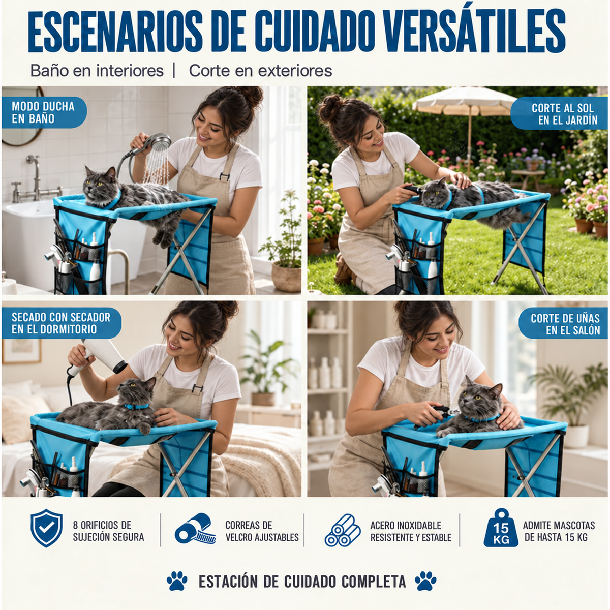 Crozly™ Mesa de Aseo Plegable 2 en 1 para Perros y Gatos